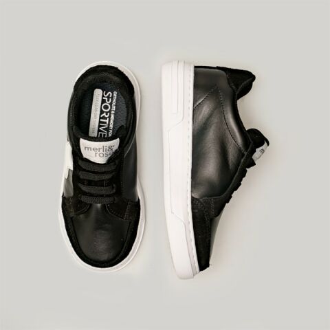 Merli&Rose Deri Star Sneaker | Siyah-Beyaz