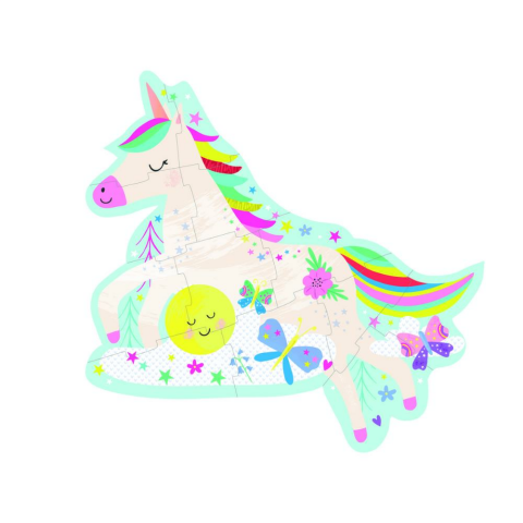 Floss & Rock  12 Parça Şekilli Yap-Boz / Rainbow Unicorn