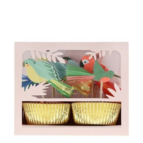 Meri Meri - Tropical Bird Cupcake Kit - Tropikal Kuşlar Cupcake Kit - 24'lü
