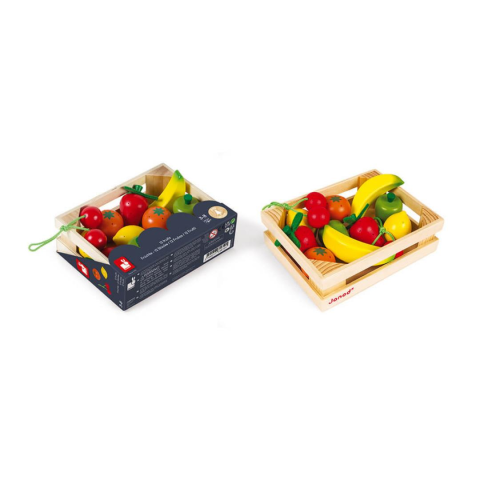 Janod 12 Parça Meyve Kasası - 12 Fruits Crate (wood)