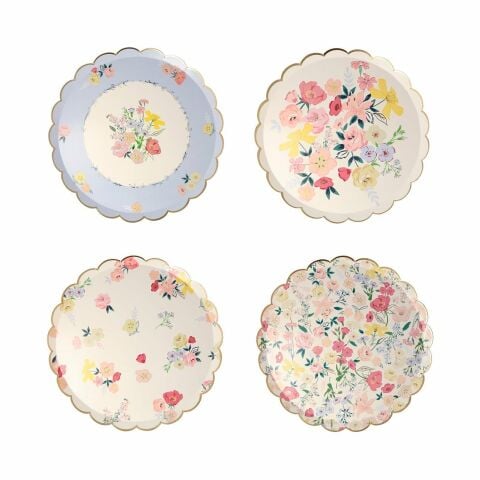 Meri Meri - English Garden Plates - English Garden Tabak - S - 8'li