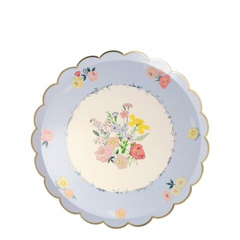 Meri Meri - English Garden Plates - English Garden Tabak - S - 8'li