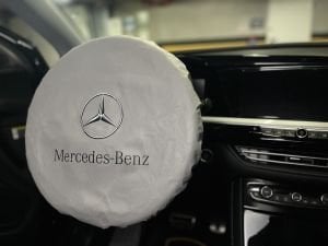 Direksiyon Kılıfı Lastikli Tam Koruma Mercedes Baskılı