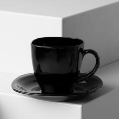 Carine Siyah 6 kişilik çay - kahve fincanı