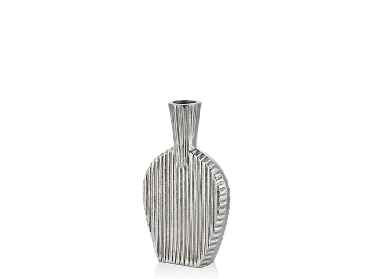 Stripped Metal Gümüş Küçük Vazo 6X17X30 CM