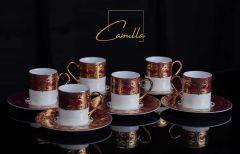 Jolie 24k Altın 6 Kişilik Kahve Fincan Takımı 90 Ml