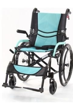 Hafif Tekerlekli Sandalye | Refakatçi Sandalyesi | Frenli Transfer Sandalyesi Mavi