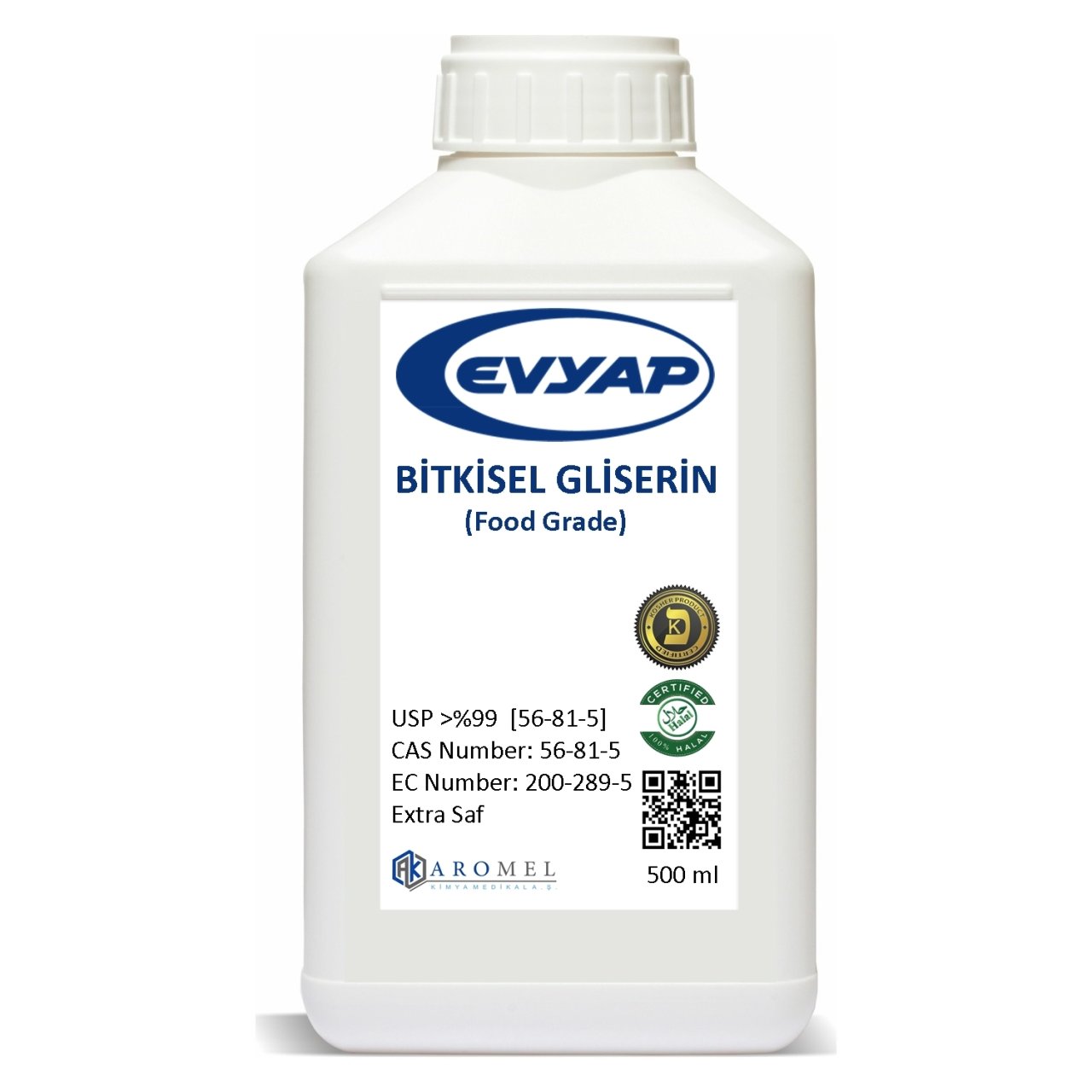 Evyap Bitkisel Gliserin l 500 ml l Gıda Tipi Yenilebilir l Helal