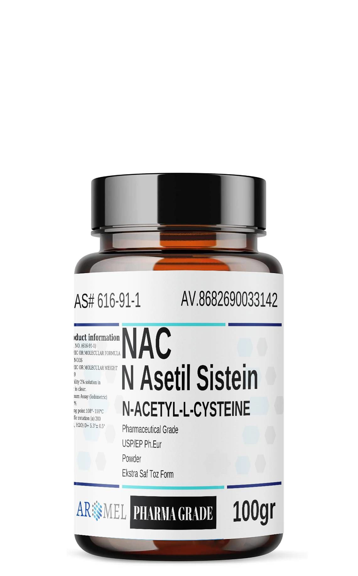 NAC, N Asetil Sistein | 100 gr | ‎N-acetyl L Cysteine | Ekstra Saf Toz Form