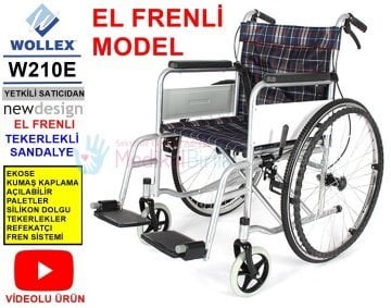 W-210e EL FRENLİ Tekerlekli Sandalye