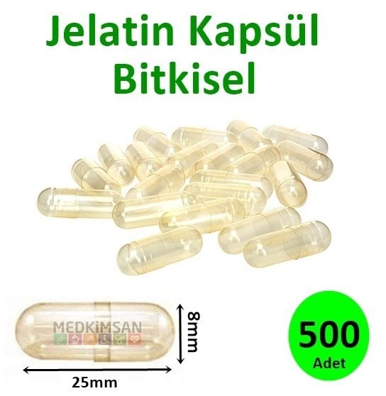 Bitkisel Jelatin Kapsül 500 Adet Ebat #00