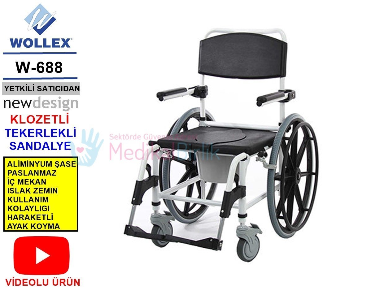 WOLLEX W688 Klozetli Tekerlekli Sandalye