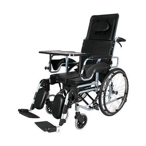 W213 Özellikli Tuvaletli Manuel Tekerlekli Sandalye yan kolları çıkar sırtı yatar