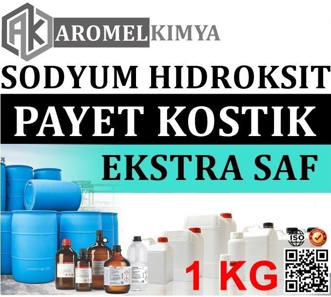 Sodyum Hidroksit, Payet Kostik | 1 kg | Ekstra Saf | Sodium Hydroxide Flakes