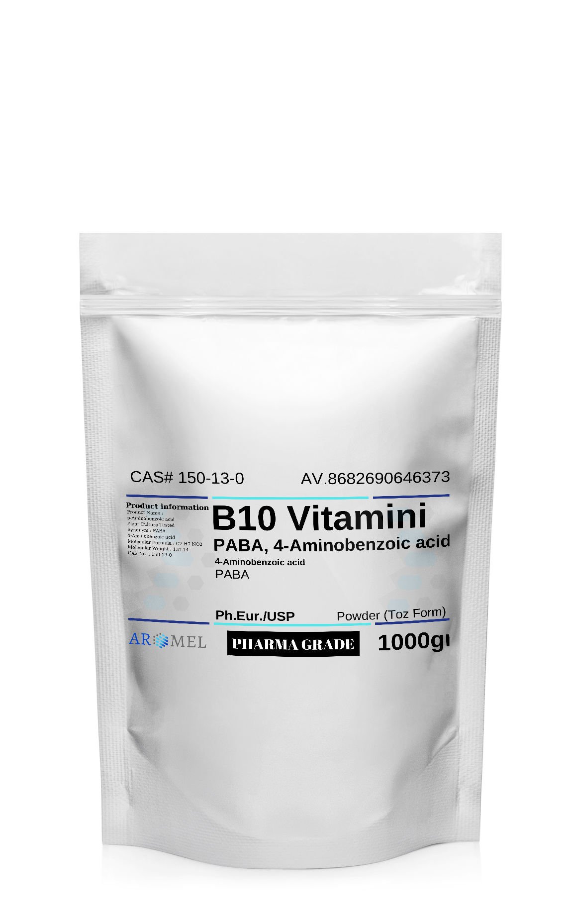 Aromel PABA Para Aminobenzoik asit | 1000 gr | B10 vitamini | 4-Aminobenzoic acid
