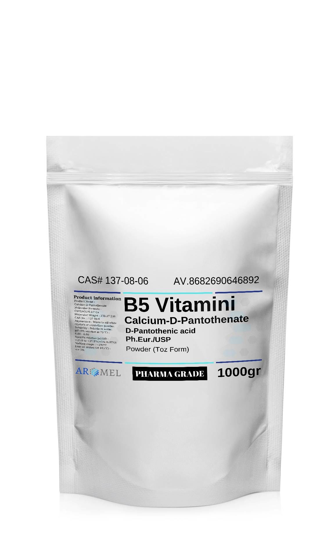 Aromel B5 Vitamini Pantotenik asit | 1 Kg | CAL-D-PANT.