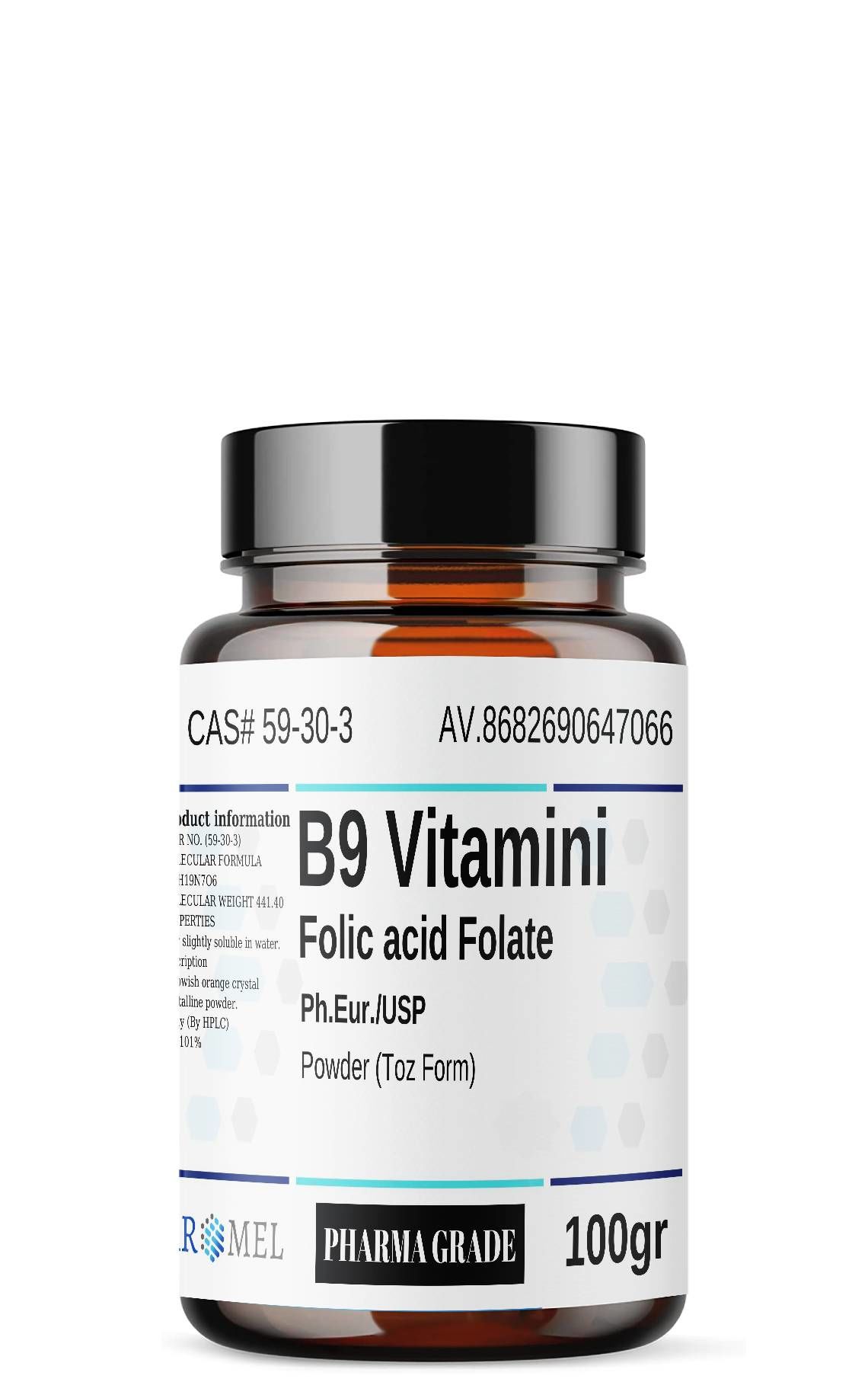 Aromel B9 Vitamini Folik Asit | 100 gr | Folic acid Folate
