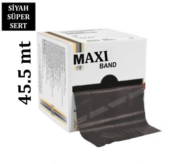Maxi Band Pilates Bandı 45.5mt | Egzersiz Bandı | Siyah/S.Sert