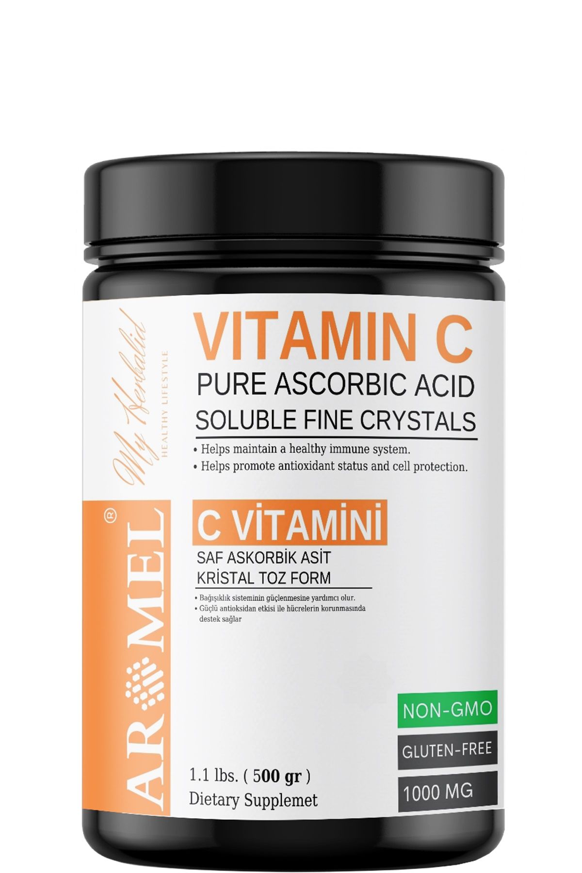C Vitamini 500 gr | Askorbik Asit | Avrupa,Ekstra Saf | Yenilebilir Toz Form