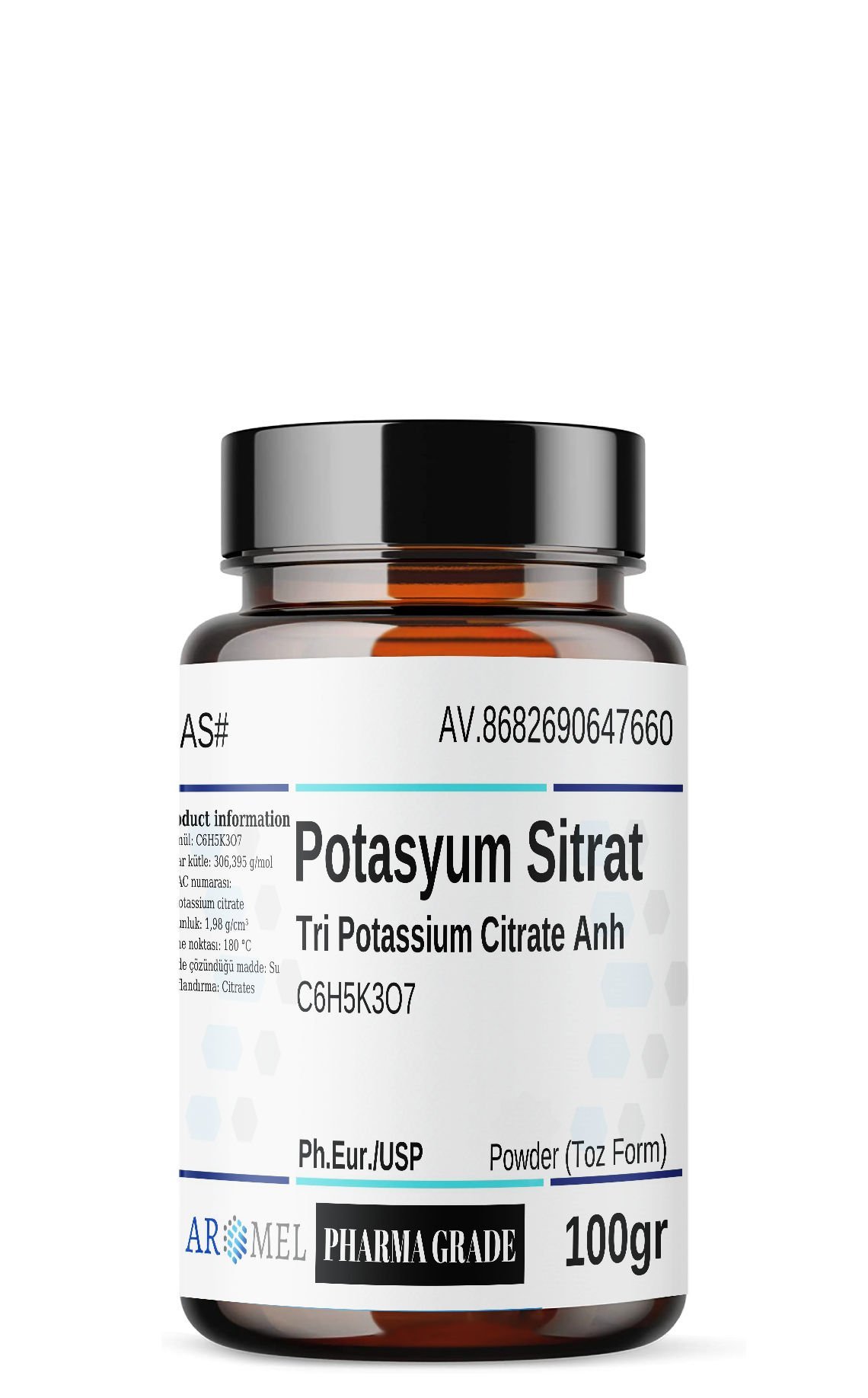 Potasyum Sitrat | 100 gr | Tri Potassium Citrate Anh