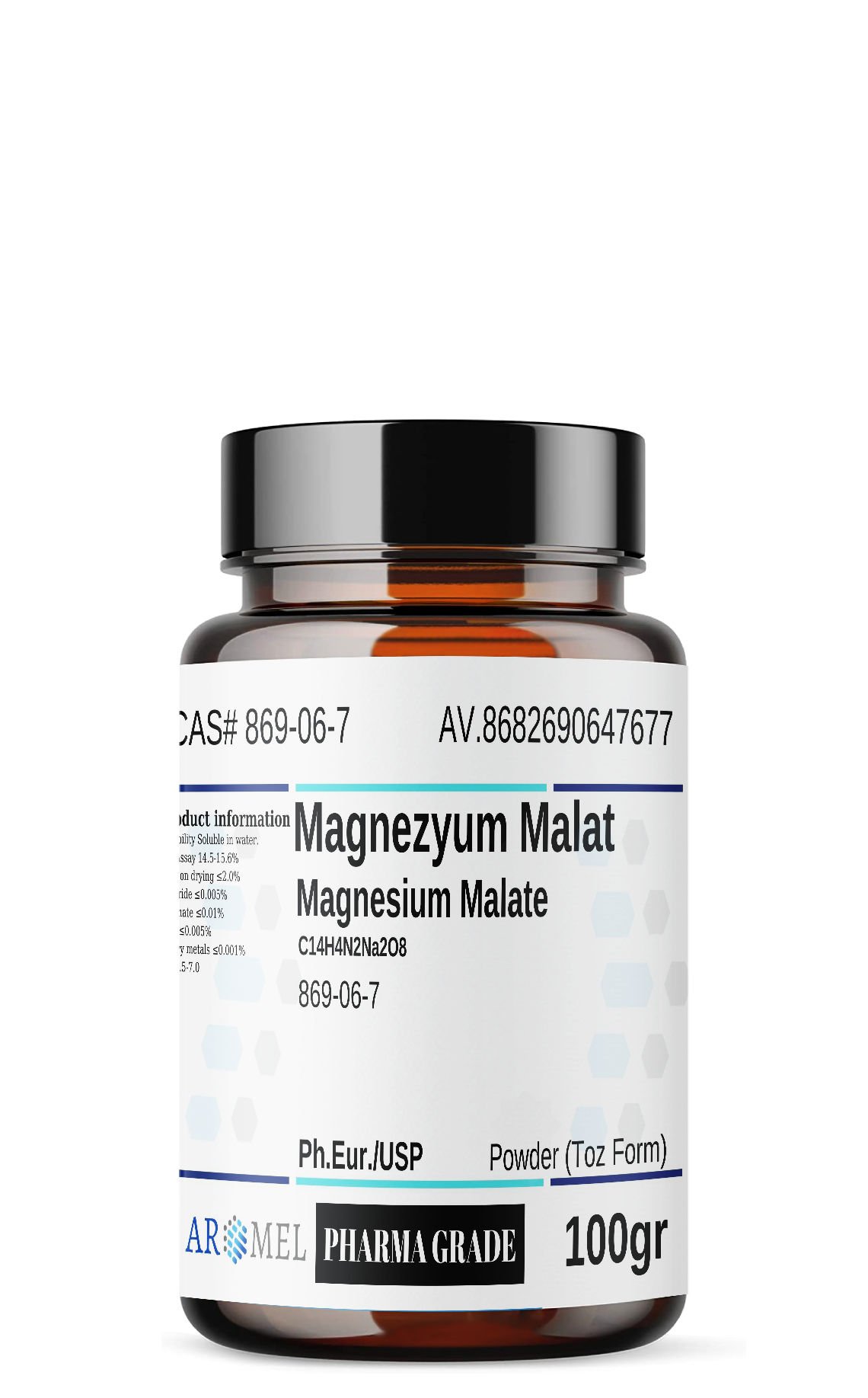 Aromel Magnezyum Malat | 100 gr | Magnesium Malate