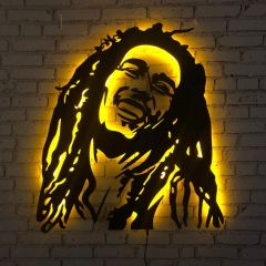 Bob Marley Dekoratif LED Işıklı Tablo