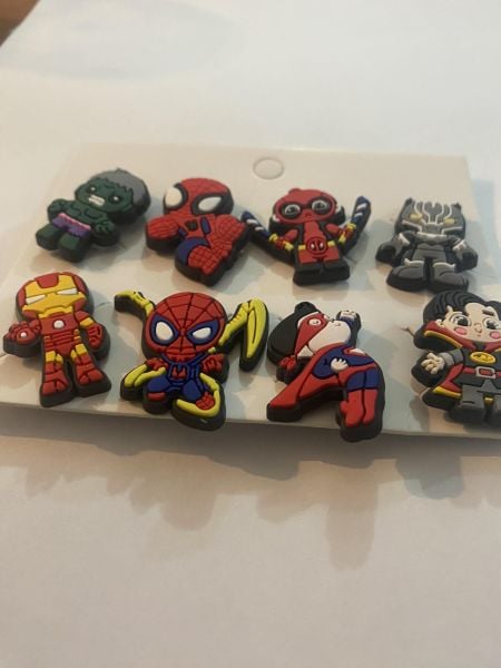 Marvel Avengers Spiderman Ironman Terlik Süsü Cross Terlik Jibbitz Terlik Aksesuarı 8 Adet