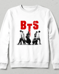 Bts Beyaz Sweatshirt