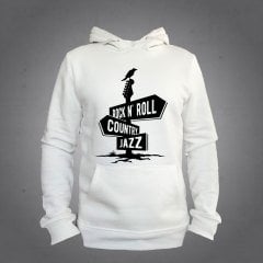 Rock N Roll Kapüşonlu Sweatshirt Hoodie Ekru