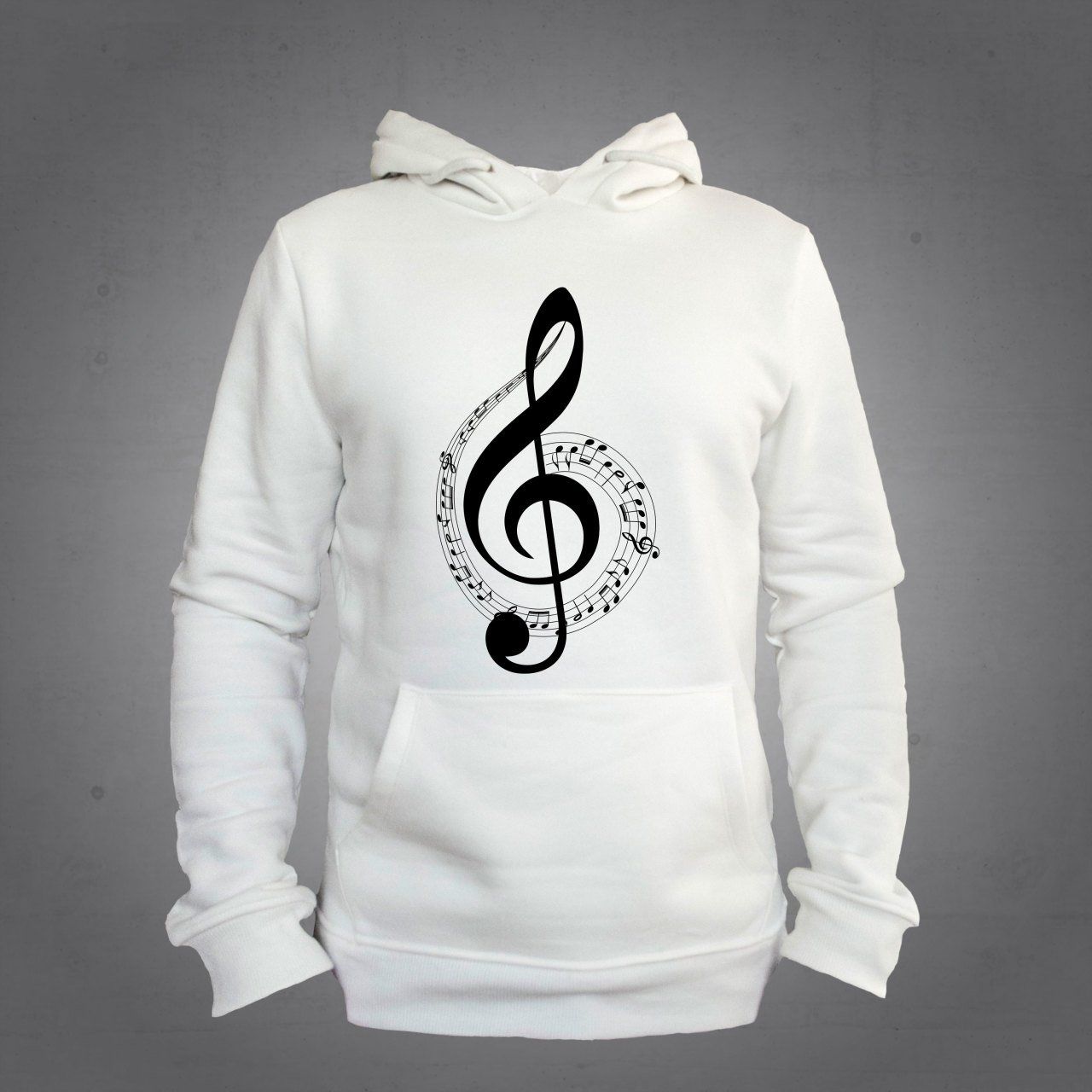 Sol Anahtar Kapüşonlu Sweatshirt Hoodie Unisex