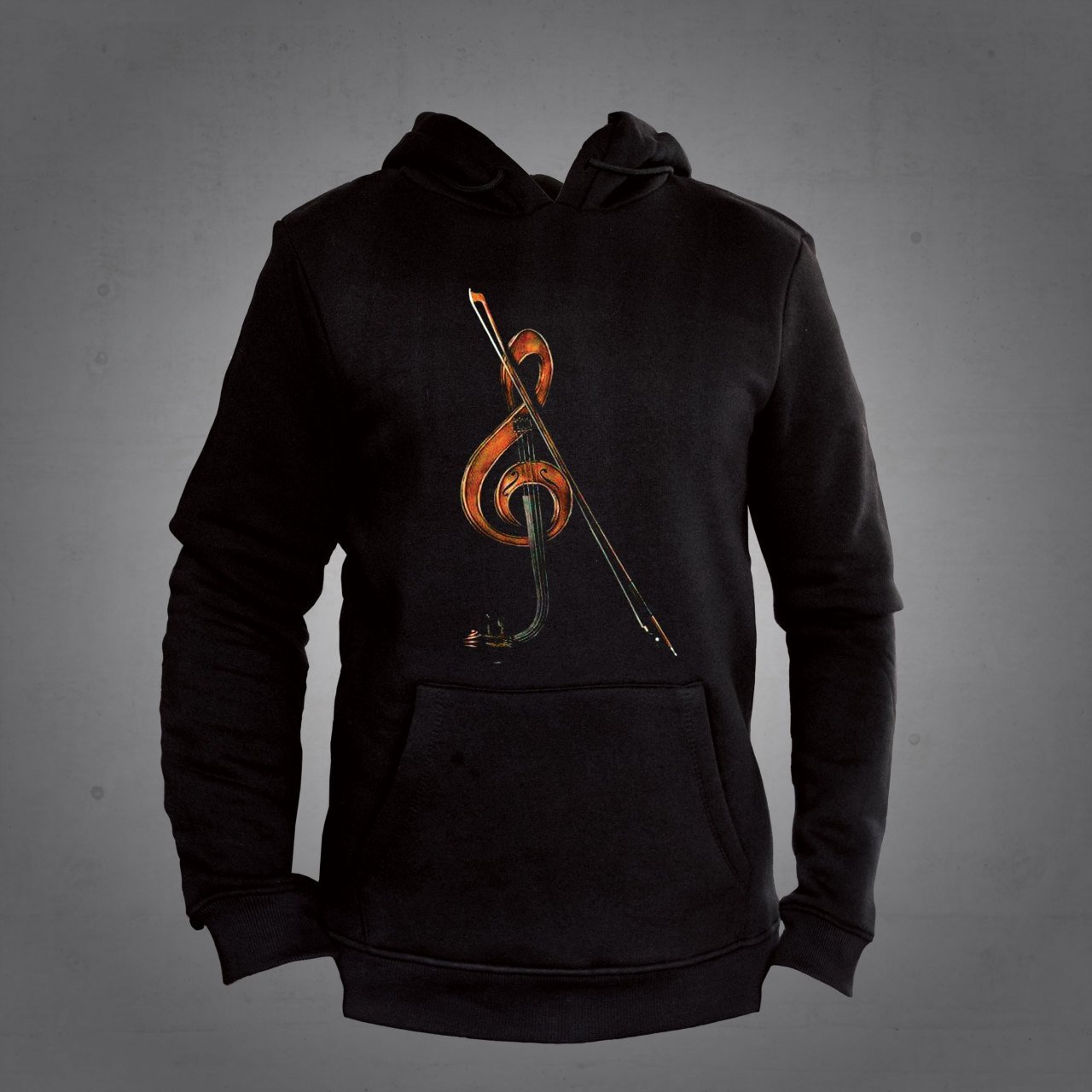 Keman Kapüşonlu Sweatshirt Hoodie Black