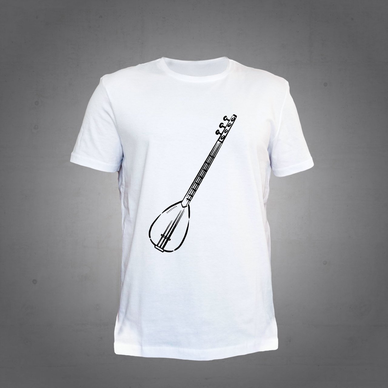 Bağlama Saz Beyaz Tshirt