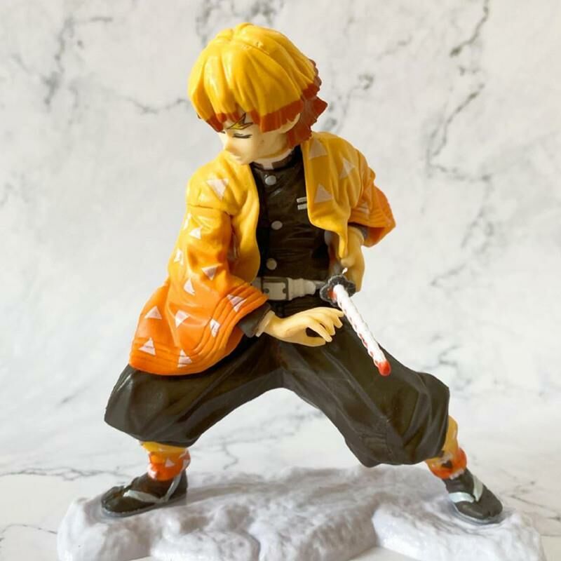 Anime Demon Slayer Zenitsu Agatsuma 13 cm Karakter Figür Oyuncak Biblo