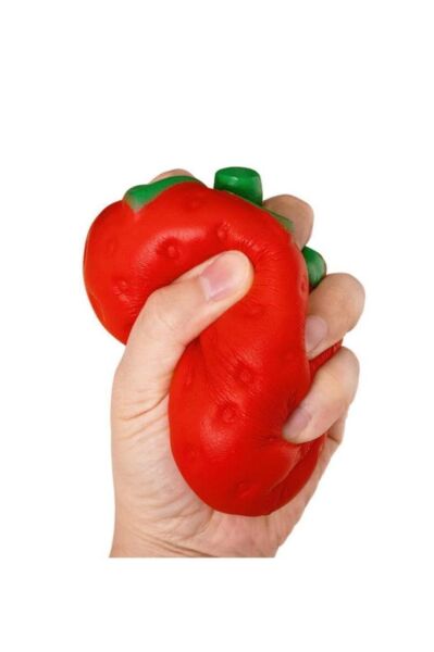 Kırmızı Çilek Squishy Kokulu Oyuncak Sıkılabilen Sevimli Peluş Anahtarlık Çanta Süsü