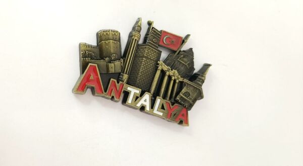 Antalya Görselli Metal Mıknatıslı Magnet Buzdolabı Süsü