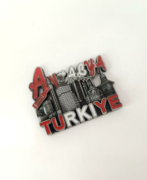 Antalya Türkiye Görselli Metal Mıknatıslı Magnet Buzdolabı Süsü