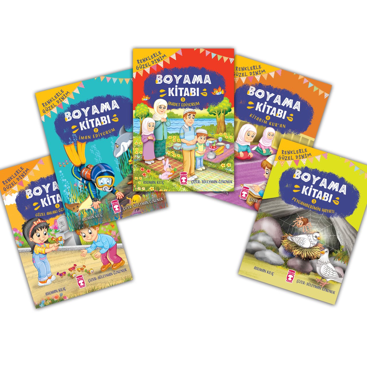 Renklerle Güzel Dinim Boyama Kitabı Set (5 Kitap)