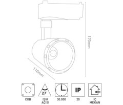 FORLİFE FL-2239-S / RAY SPOT LED 50W / SİYAH