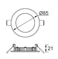 JÜPİTER LED PANEL YUVARLAK 3W SARI / LD-470S 110lm 85mm ÇAP