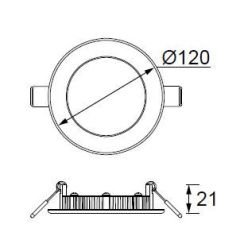 JÜPİTER LED PANEL YUVARLAK 6W BEYAZ / LD-471B  280lm 120mm ÇAP