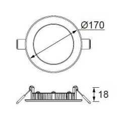 JÜPİTER LED PANEL YUVARLAK 12W BEYAZ / LD-472B 720lm 170mm ÇAP