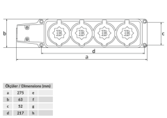 BEMİS GRUP PRİZ 4'LÜ KAUÇUK 1/16A 220V