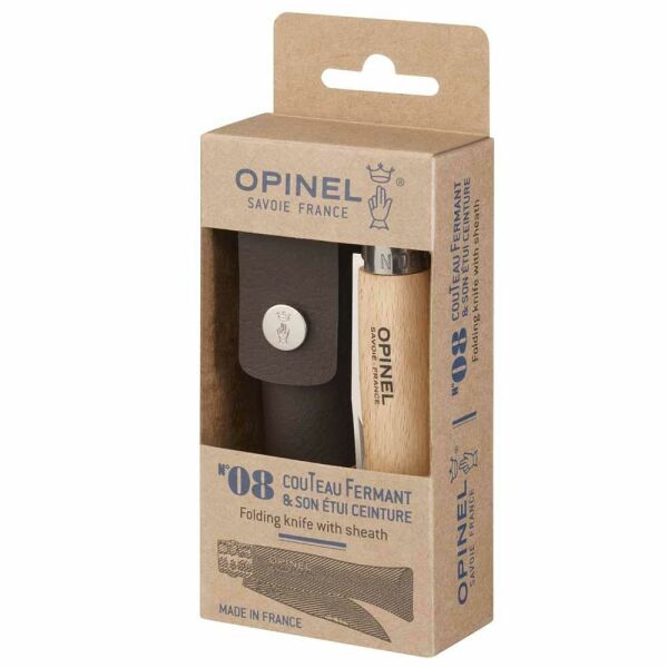 Opinel No 8 Deri Kılıflı Paslanmaz Çelik Çakı