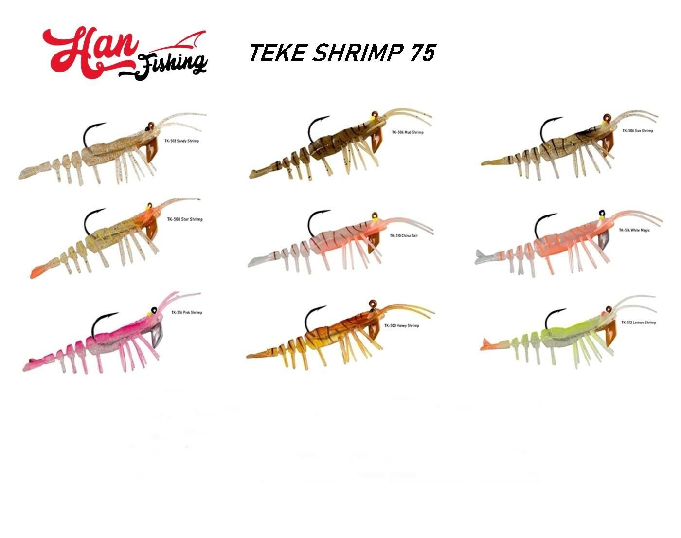 Hanfish Teke Shrimp Karides 75 mm 7 gr Silikon Yem