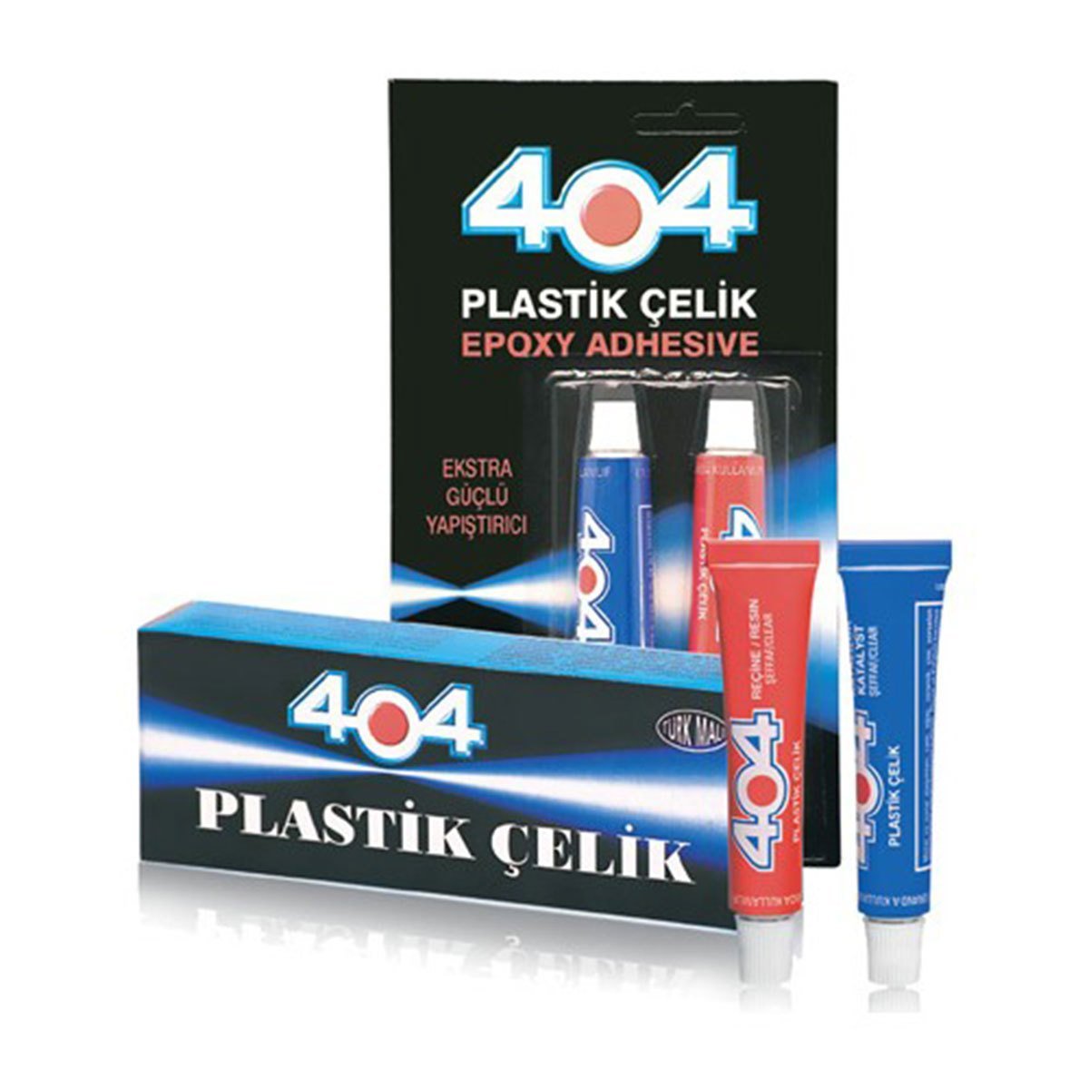 404 Epoksi Plastik Çelik Çift Karışım Şeffaf Yapıştırıcı 16 gr