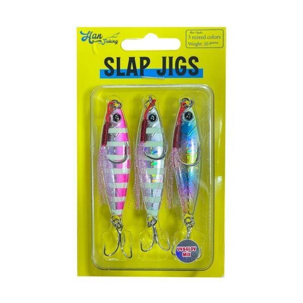 HanFish Slap Jigs 3 Uv&Glow Mix jig Yem