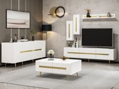 Jose Tv Set2 - White Membrane (Tv+Tv Top+Table+Console)