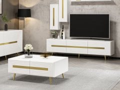 Jose Tv Set2 - White Membrane (Tv+Tv Top+Table+Console)