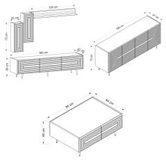 Jose Tv Set2 - White Membrane (Tv+Tv Top+Table+Console)