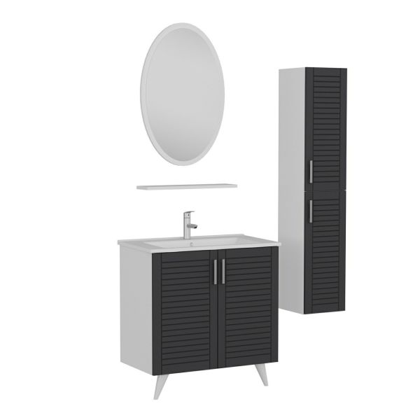 Minar Banyo Dolabı 85Cm Ay2K+1Ea1R+Etj+Boy Beyaz